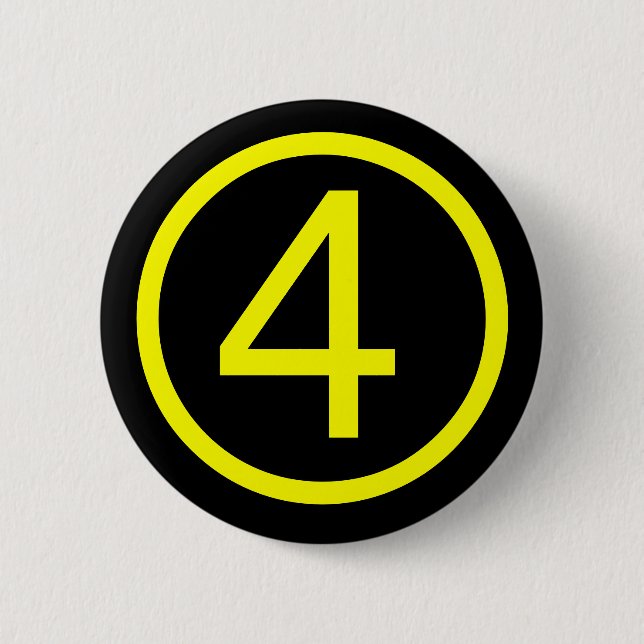 Badge Rond 5 Cm 4 - numéro quatre (Devant)