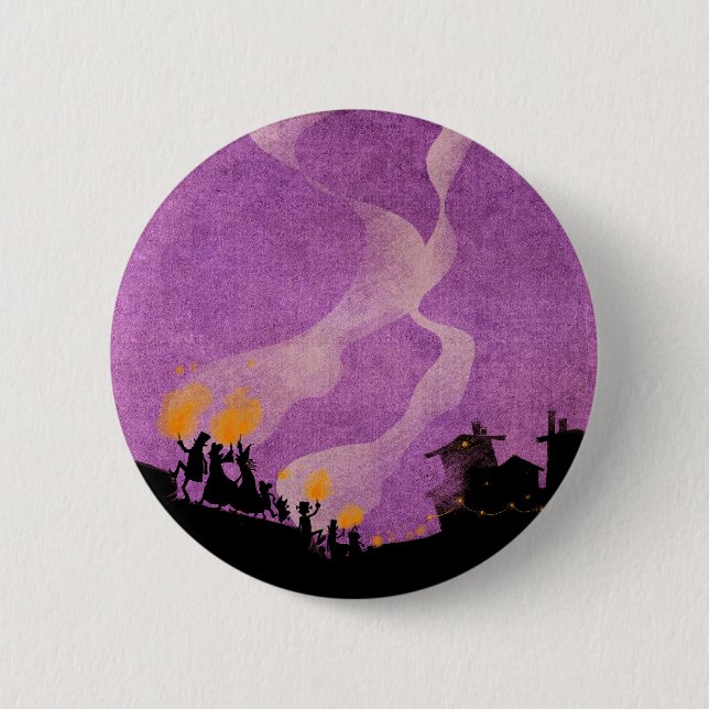 Badge Rond 5 Cm 4 petits monstres - nuit de Halloween (Devant)
