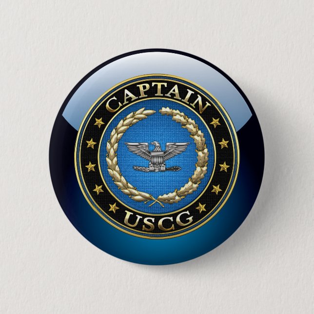 Badge Rond 5 Cm [500] Garde des côtes : capitaine (CAPT) (Devant)