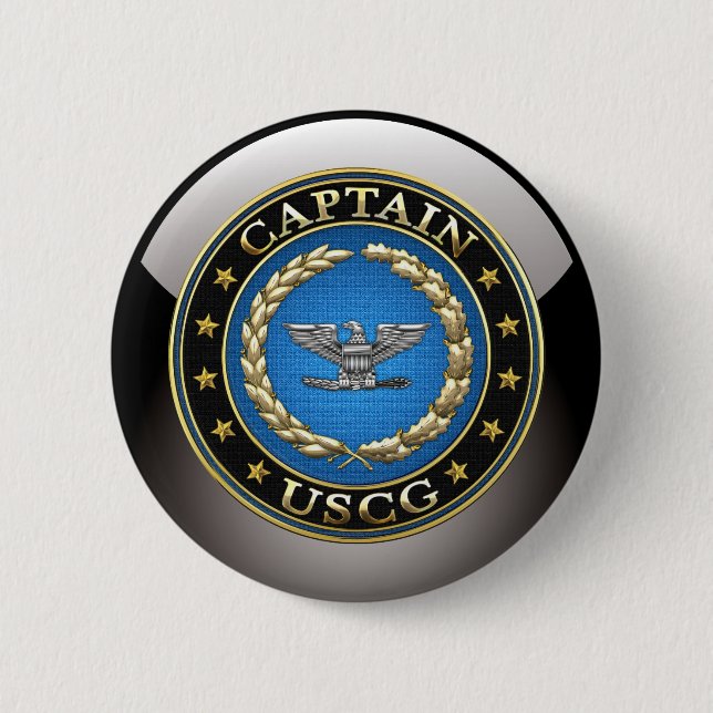 Badge Rond 5 Cm [500] Garde des côtes : capitaine (CAPT) (Devant)
