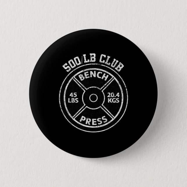 Badge Rond 5 Cm 500 Lbs Pound Bench Press Club Gym Weightlifting P (Devant)