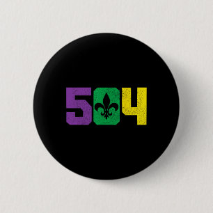 Badge Rond 5 Cm 504 Indicatif régional Pride Nola Nouvelle-Orléans
