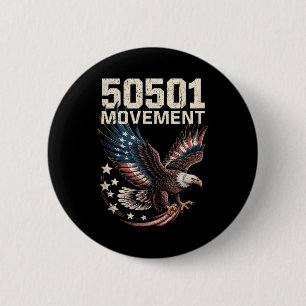 Badge Rond 5 Cm 50501 Drapeau Américain En Aigle De Vol Avec Étoil