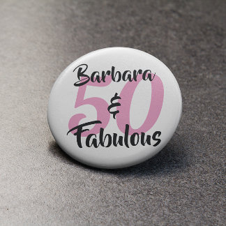 Badge Rond 5 Cm 50 ans et Fabuleux Fête d'anniversaire personnalis
