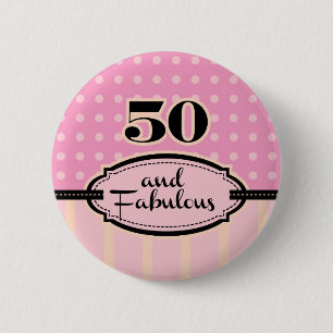 Badge Rond 5 Cm 50 et bouton fabuleux