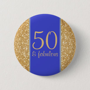 Badge Rond 5 Cm 50 et cinquantième anniversaire fabuleux