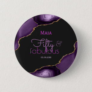 Badge Rond 5 Cm 50 et fabuleux 50e anniversaire