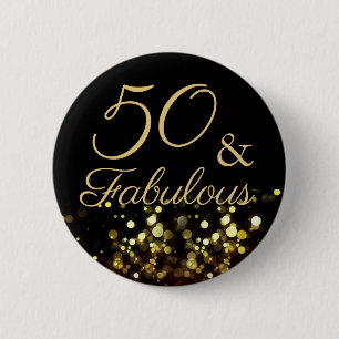 Badge Rond 5 Cm 50 et Fabuleux anniversaire