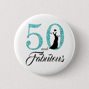 Badge Rond 5 Cm 50 et fête d'anniversaire fabuleuse