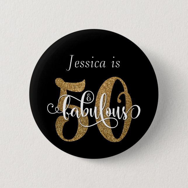 Badge Rond 5 Cm 50 et typographie fabuleuse de parties (Devant)