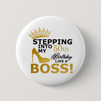 Badge Rond 5 Cm 50e Anniversaire