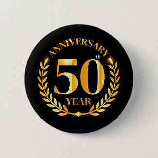 Badge Rond 5 Cm 50E Anniversaire