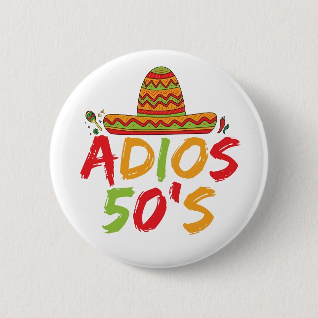 Badge Rond 5 Cm 50e anniversaire de la fête mexicaine Cinco de May (Devant)