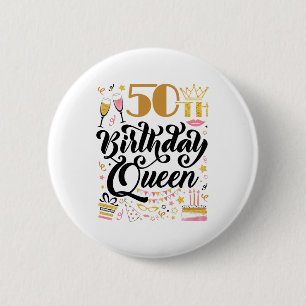 Badge Rond 5 Cm 50e anniversaire de la reine