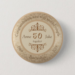 Badge Rond 5 Cm 50e anniversaire de Mariage Cadeaux pour les coupl