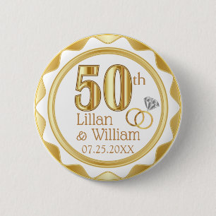Badge Rond 5 Cm 50e anniversaire de Mariage d'or