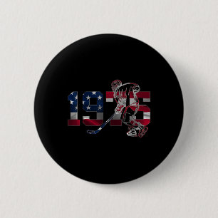 Badge Rond 5 Cm 50e anniversaire du hockey sur glace 1975