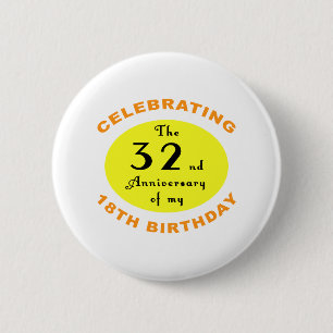 Badge Rond 5 Cm 50e anniversaire Gag cadeau