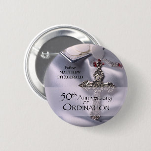 Badge Rond 5 Cm 50e personnalisation Nom de l'ordre Anniversaire C