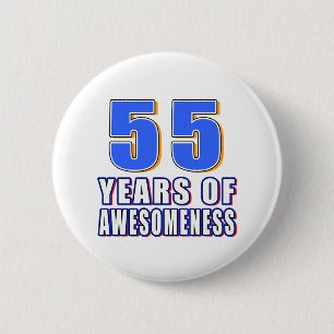 Badge Rond 5 Cm 55 ans d'Awesomeness