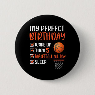 Badge Rond 5 Cm 5 ans Bysketbyll fête d'anniversaire 5e garçon Ann