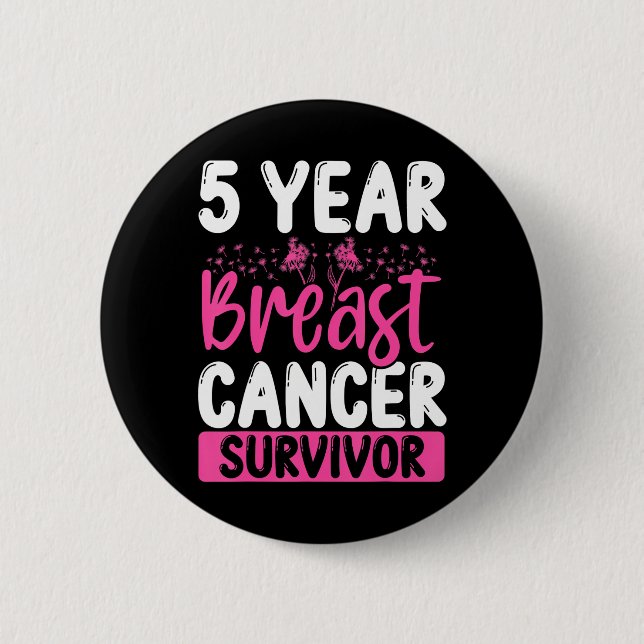 Badge Rond 5 Cm 5 ans Cancer Survivant Sensibilisation au cancer d (Devant)