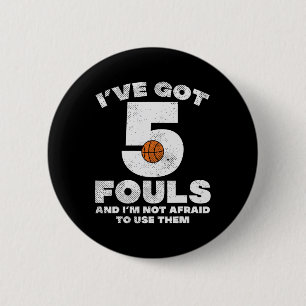Badge Rond 5 Cm 5 Pieds Pas Peur Basketball Amusant Baller Joueur