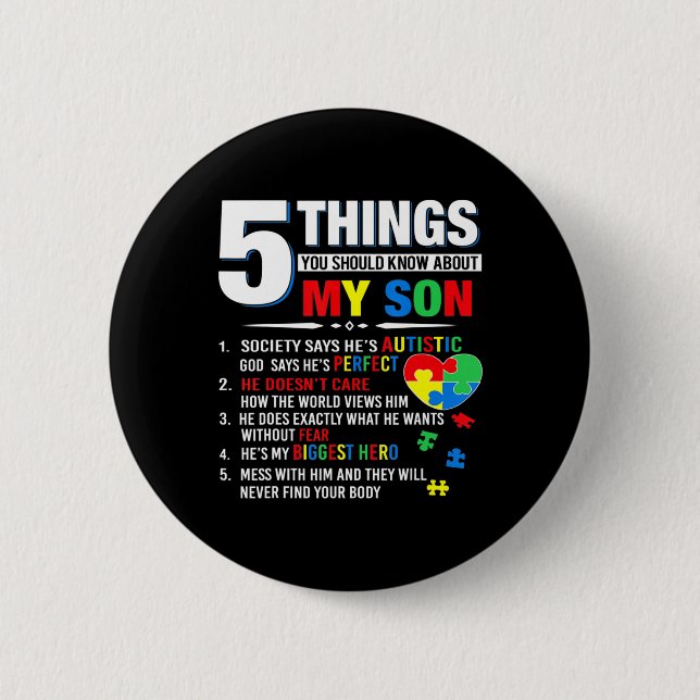 Badge Rond 5 Cm 5 Things You Should Know About (Devant)