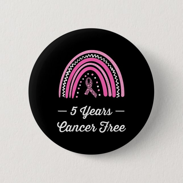 Badge Rond 5 Cm 5 Years Breast Cancer Survivor  (Devant)