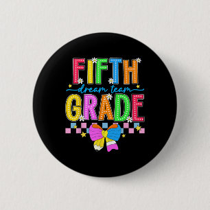Badge Rond 5 Cm 5e année pour fille garçons enseignant cinquième a