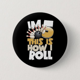 Badge Rond 5 Cm 5e anniversaire Bowling Kids I'm 5 Voici comment j