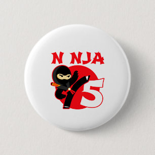 Badge Rond 5 Cm 5e anniversaire Enfants de 5 ans Fête Petit Ninja