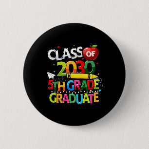 Badge Rond 5 Cm 5e Classe D'Études Supérieures De 2030 Dernier Jou