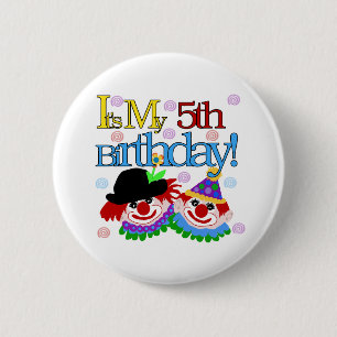 Badge Rond 5 Cm 5ème anniversaire de clowns idiots