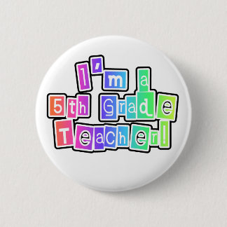 Badge Rond 5 Cm 5ème professeur de catégorie de couleurs