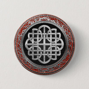 Badge Rond 5 Cm [600] Croix du noeud d'argent celtique sacré