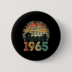 Badge Rond 5 Cm 60 ans Awesome depuis mai 1965 60e anniversaire