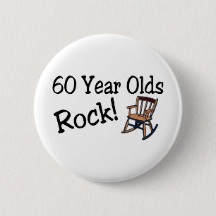 Badge Rond 5 Cm 60 ans de roche (chaise de basculage)