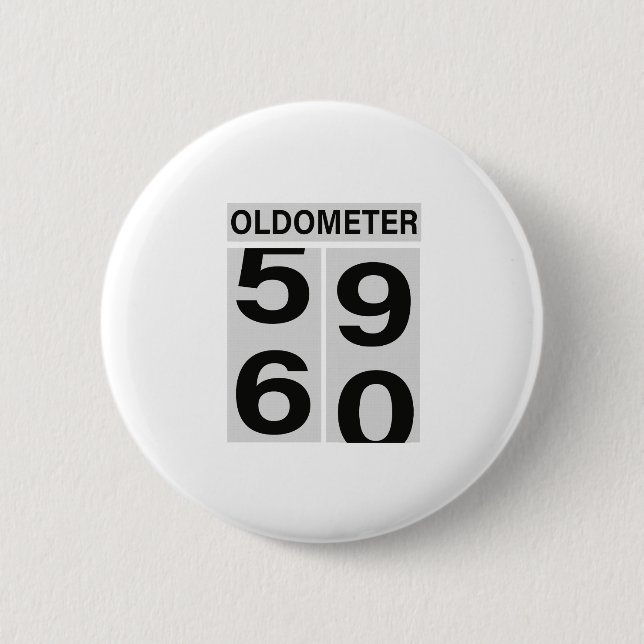 Badge Rond 5 Cm 60e anniversaire OLDOMETER (Devant)