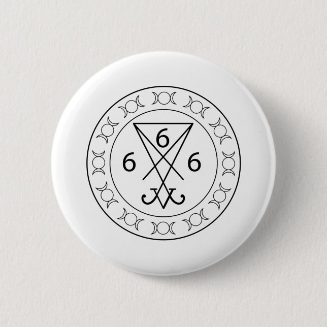 Badge Rond 5 Cm 666 Lucifers sigil Black (Devant)
