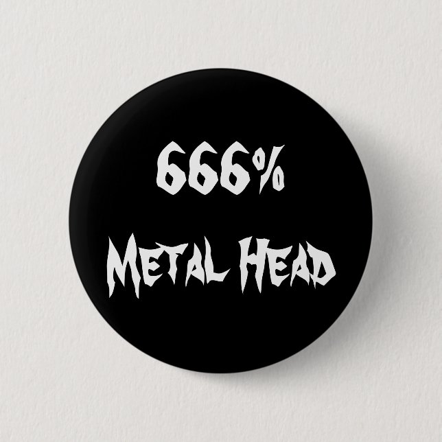 Badge Rond 5 Cm 666%Tête métallique (Devant)
