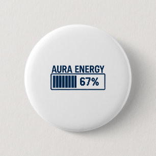 Badge Rond 5 Cm 67 Aura à Six Sept Mème Drôle d'Argot Gen Alpha