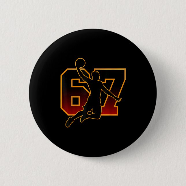Badge Rond 5 Cm 67 Basketball Meme Slam Dunk Sition Six Seven Numb (Devant)