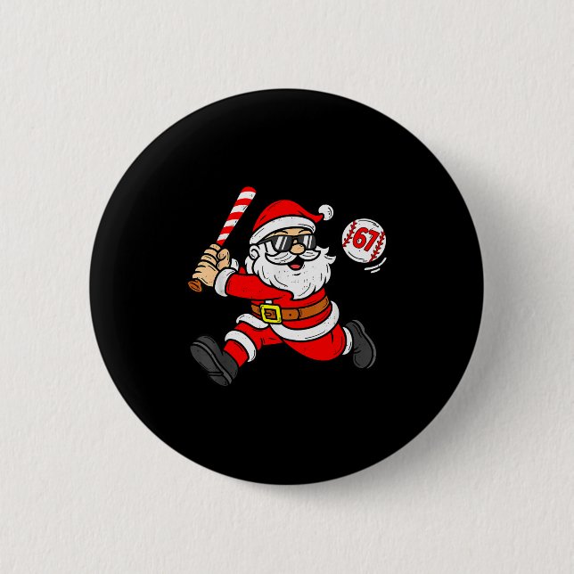 Badge Rond 5 Cm 67 Basketball Santa Six Seven Meme Christmas Srt M (Devant)