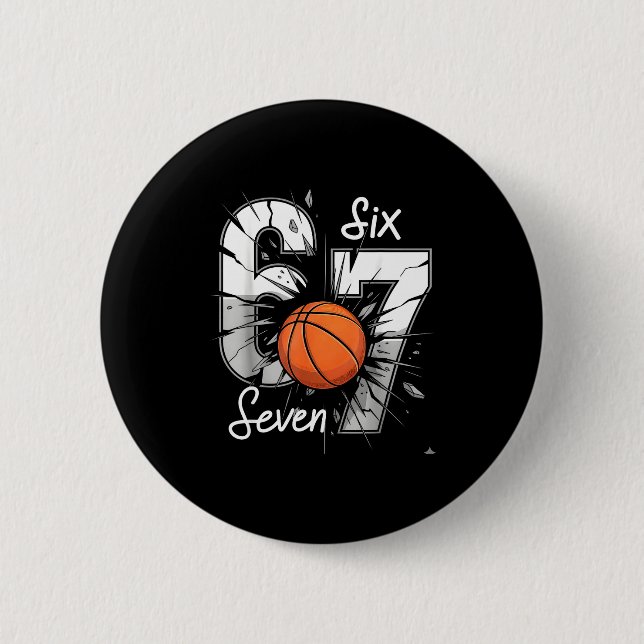 Badge Rond 5 Cm 67 Basketball Six Seven 6 7 Meme 67  (Devant)