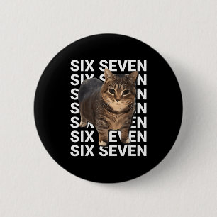 Badge Rond 5 Cm 67 Chat Drôle Six Sept Mème Gen Z Alpha Humour Ani