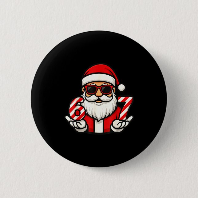 Badge Rond 5 Cm 67 Christmas Meme Six Funny Santa  (Devant)
