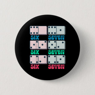Badge Rond 5 Cm 67 Comptage des blocs de dominos Professeur de mat