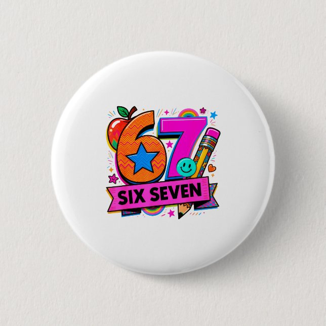 Badge Rond 5 Cm 67 Days School 67 Six Seven Funny 67 Teachers Stud (Devant)