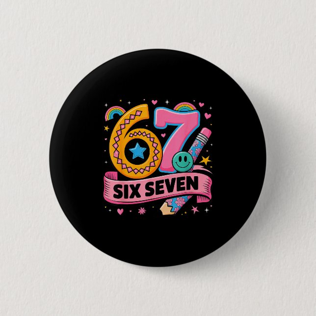 Badge Rond 5 Cm 67 Days School 67 Six Seven Funny 67 Teachers Stud (Devant)